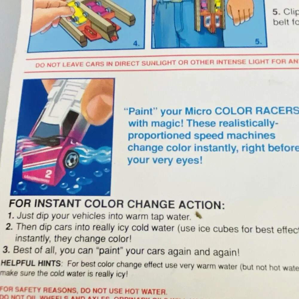 Hot Wheels Micro Color Racers Speed Blaster Launcher Set w Cars Vintage